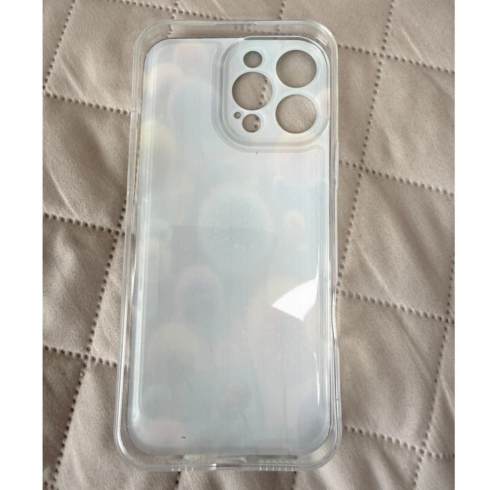 iPhone 16 Pro Max Case Colorful Dandelion Floral Clear Protective Cover
